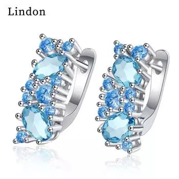 Женские серьги из медного сплава с цирконом Lindon - Серьги-подвески в подарок на свадебную вечеринку