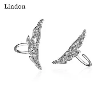 Женские серьги из медного сплава с цирконом Lindon - Серьги-подвески в подарок на свадебную вечеринку серебряный