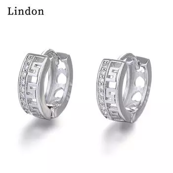 Женские серьги из медного сплава с цирконом Lindon - Серьги-подвески в подарок на свадебную вечеринку серебряный