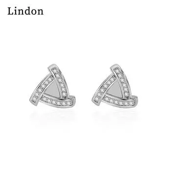 Женские серьги из медного сплава с цирконом Lindon - Серьги-подвески в подарок на свадебную вечеринку серебряный