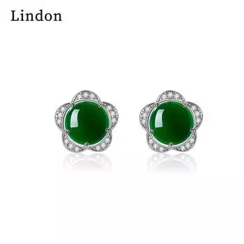 Женские серьги из медного сплава с цирконом Lindon - Серьги-подвески в подарок на свадебную вечеринку зелёный