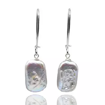 Женские серьги из натурального жемчуга, серьги ручной работы, длинные серьги с прямоугольным нерегулярным барочным жемчугом, ювелирные изделия для девочек, подарок