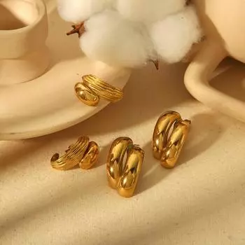 Женские серьги из нержавеющей стали премиум-класса, нерегулярные геометрические серьги из титановой стали 18K