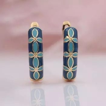 Женские серьги из розового золота, итальянская картина маслом, стильные нестандартные круглые серьги-подвески, вечерние ювелирные изделия для друзей, подарок