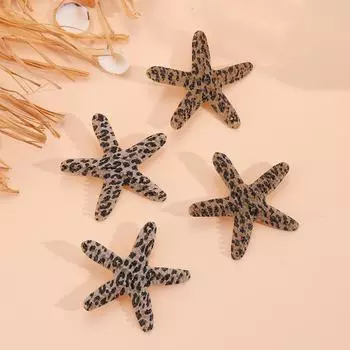 Женские серьги из сплава «Леопардовая звезда» 2024 г. покинуть белый