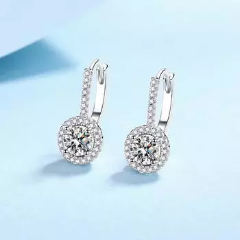 Женские серьги из стерлингового серебра 925 пробы с муассанитом, золотые серьги pt950 с детским дыханием в качестве подарка для подруг и лучших подруг 5mm zircon