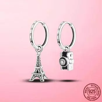 Женские серьги из стерлингового серебра 925 пробы, серьги в виде собачьей лапы в виде Эйфелевой башни для женщин, подарок на свадьбу, вечеринку, банкет, серебряные ювелирные изделия