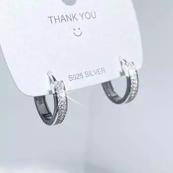 Женские серьги из стерлингового серебра 925 пробы с бриллиантами — гипоаллергенные, модные, простые и универсальные. th0047 серебряный