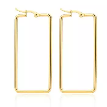 Женские серьги из титановой стали, прямоугольные, подчеркивающие индивидуальность и темперамент, золотые прямоугольные модные серьги для женщин 5cm