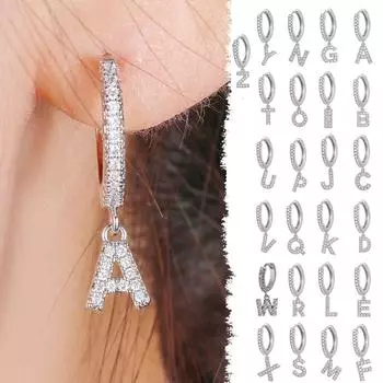 Женские серьги Ювелирные серьги Женские серьги Ювелирные изделия Серьги с алфавитом V серебряный