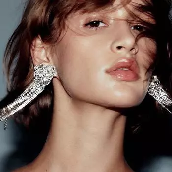 Женские серьги-капли из сплава, инкрустированные цветными кристаллами с длинной кисточкой, легкие роскошные серьги OneSize серый