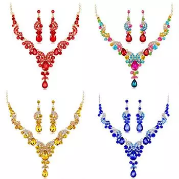 Женские серьги-капли на день святого Валентина, ожерелье, серьги, комплект ювелирных изделий белый