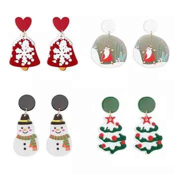 Женские серьги-капли Рождественская елка , Олень , Снеговик , Рождественские подарки для девочек