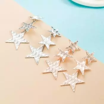 Женские серьги-капли с кисточками и звездами, длинные асимметричные пятиугольные универсальные серьги OneSize золотой