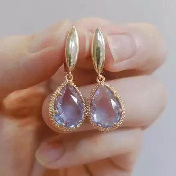 Женские серьги-капли со сверкающими кристаллами и цирконием, новинка 2023 года, серьги золотого цвета, изысканные ювелирные аксессуары для вечеринок белый