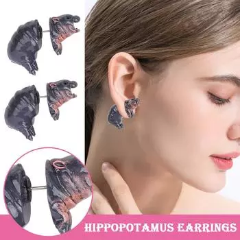 Женские серьги-карлики-бегемоты, украшения, серьги, украшения, серьги One Size