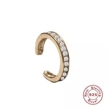 Женские серьги-клипсы Canner из стерлингового серебра 925 пробы с цирконием, 1 шт., ювелирные изделия без пирсинга серебряный