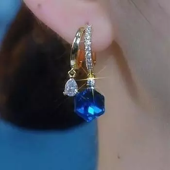 Женские серьги-клипсы, летние маленькие серьги, серьги с кисточками и драгоценными камнями One Size