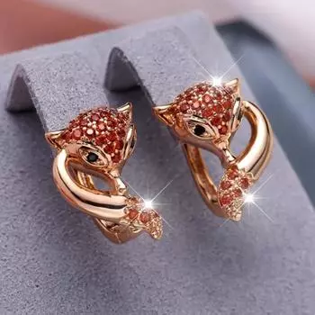 Женские серьги-клипсы с красной розой и кристаллами, роскошные свадебные украшения золотого цвета красный/шампанского