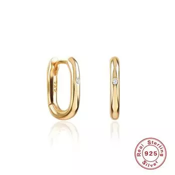 Женские серьги-кольца Canner в стиле ретро, квадратные серьги с цирконием, украшения для ушей золотой