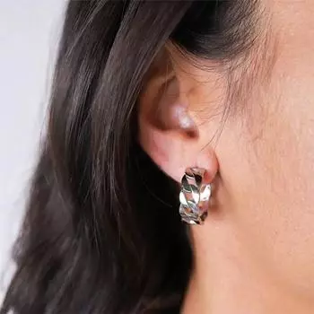 Женские серьги-кольца eManco с металлической цепочкой из нержавеющей стали, модные корейские ювелирные изделия, серьги для повседневной носки для темпераментных девушек