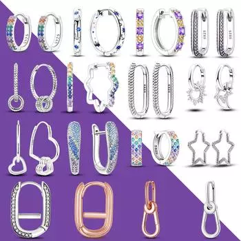 Женские серьги-кольца из серебра 925 пробы с сердечками из циркона, роскошные серьги-подвески U-образной формы, модные ювелирные изделия в подарок для девушки на помолвку