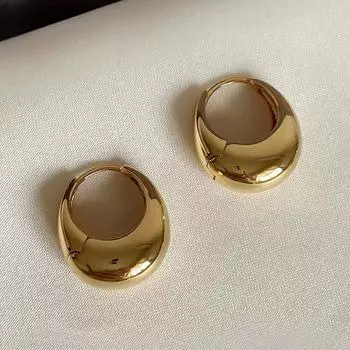 Женские серьги-кольца с геометрической пряжкой, модные гладкие металлические круглые серьги, роскошные модные серьги в стиле панк, ювелирные изделия, подарки