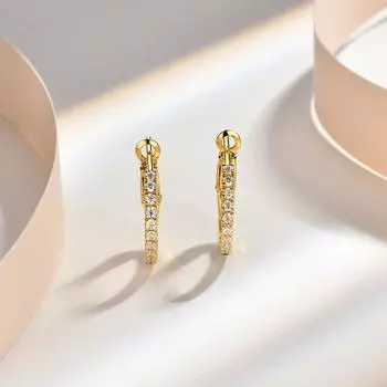 Женские серьги-кольца с муассанитом, 1,5 мм, D, цвет, стерлингового серебра 925 пробы, с желтым бриллиантом, свадебные ювелирные украшения 1.5mm(30 Grains)