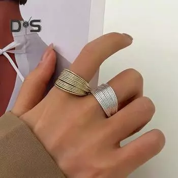 Женские серьги-кольца с открытыми кольцами, регулируемые, многослойные, однотонные, широкие, гальванизированные, полированные, сплавовые, женские, для выпускного вечера, повседневные, ювелирные изделия для ушей