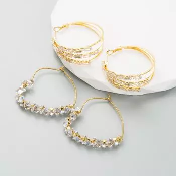 Женские серьги-кольца, серьги из титановой стали, универсальные круглые серьги с цирконием OneSize