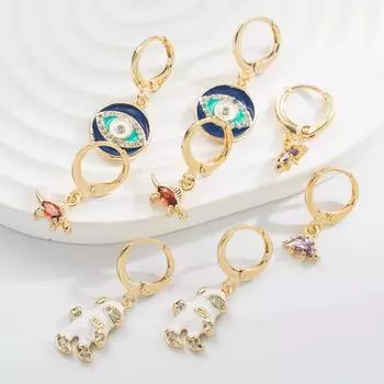 Женские серьги-кольца в богемном стиле О-образной формы, креативные рисовые бусины, преувеличенные аксессуары, серьги OneSize красный