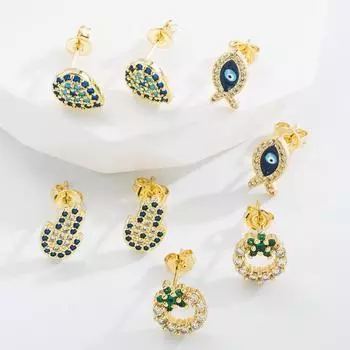 Женские серьги-кольца в богемном стиле О-образной формы, креативные рисовые бусины, преувеличенные аксессуары, серьги OneSize