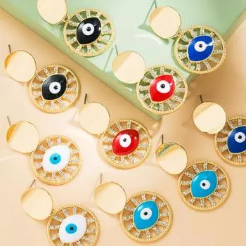 Женские серьги-кольца в богемном стиле О-образной формы, креативные рисовые бусины, преувеличенные аксессуары, серьги OneSize белый