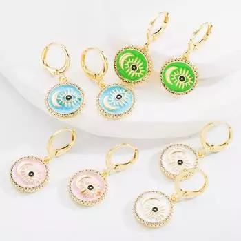 Женские серьги-кольца в богемном стиле О-образной формы, креативные рисовые бусины, преувеличенные аксессуары, серьги OneSize зелёный