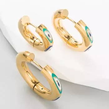 Женские серьги-кольца в богемном стиле О-образной формы, креативные рисовые бусины, преувеличенные аксессуары, серьги OneSize