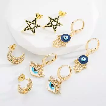 Женские серьги-кольца в богемном стиле О-образной формы, креативные рисовые бусины, преувеличенные аксессуары, серьги OneSize