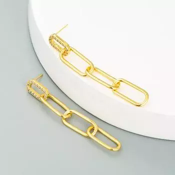 Женские серьги-кольца в богемном стиле О-образной формы, креативные рисовые бусины, преувеличенные аксессуары, серьги OneSize золотой