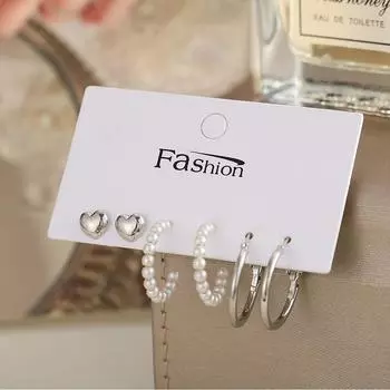 Женские серьги, комплект серег для женщин, богемные модные украшения, серьги-гвоздики с геометрическим сердцем 5433702