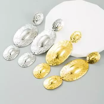 Женские серьги, креативные длинные серьги с геометрическим рисунком, высококачественные преувеличенные персонализированные серьги-капли OneSize золотой