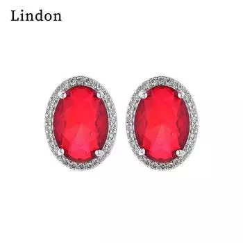 Женские серьги Lindon из медного сплава с цирконием, серьги-капли для женщин, подарки для свадебной вечеринки красный
