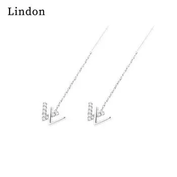 Женские серьги Lindon из медного сплава с цирконием, серьги-капли для женщин, подарки для свадебной вечеринки серебряный