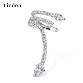 Женские серьги Lindon из медного сплава с цирконием, серьги-капли для женщин, подарки для свадебной вечеринки серебряный