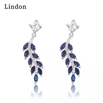 Женские серьги Lindon из медного сплава с цирконием, серьги-подарок на свадьбу, серьги-подвески