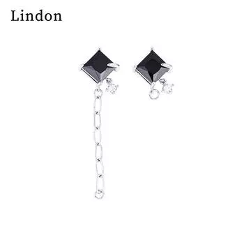 Женские серьги Lindon из медного сплава с цирконием, серьги-капли для женщин, подарки для свадебной вечеринки чёрный
