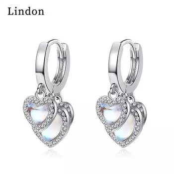 Женские серьги Lindon из медного сплава с цирконием, серьги-капли для женщин, подарки для свадебной вечеринки серебряный