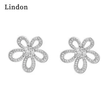 Женские серьги Lindon из медного сплава с цирконием, серьги-капли для женщин, подарки для свадебной вечеринки серебряный