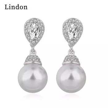 Женские серьги Lindon из медного сплава с цирконием, серьги-капли для женщин, подарки для свадебной вечеринки