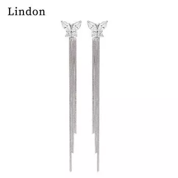 Женские серьги Lindon из медного сплава с цирконием, серьги-капли для женщин, подарки для свадебной вечеринки