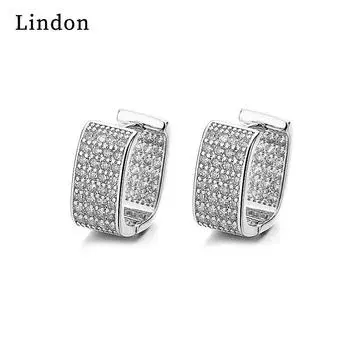 Женские серьги Lindon из медного сплава с цирконием, серьги-капли для женщин, подарки для свадебной вечеринки серебряный