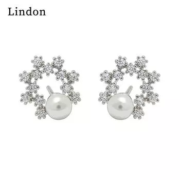 Женские серьги Lindon из медного сплава с цирконием, серьги-капли для женщин, подарки для свадебной вечеринки серебряный